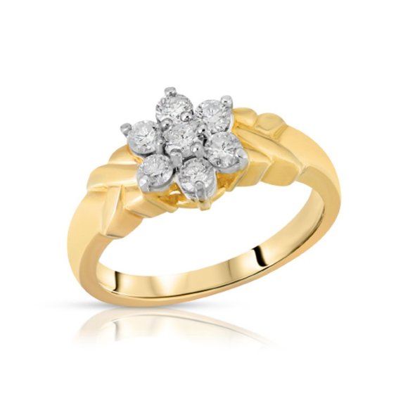 Galaxy Gold Products Jewelry - 14K. SOLID GOLD RING WITH 0.25 CARATS DIAMONDS